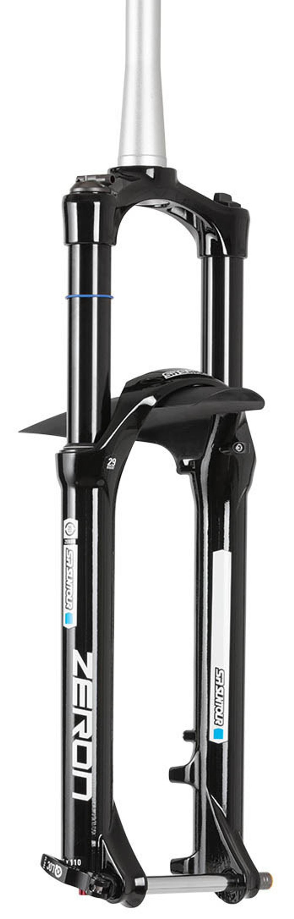 Вилка 27.5", шток 1.5"/1-1/8" , ход 150мм, черная, блокировка хода на ноге, возд пружина + регул от