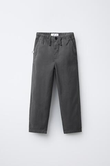 ZARA БРЮКИ ИЗ ЭЛАСТИЧНОЙ РЕЛЬЕФНОЙ ТКАНИ, СЕРО-СИНИЙ