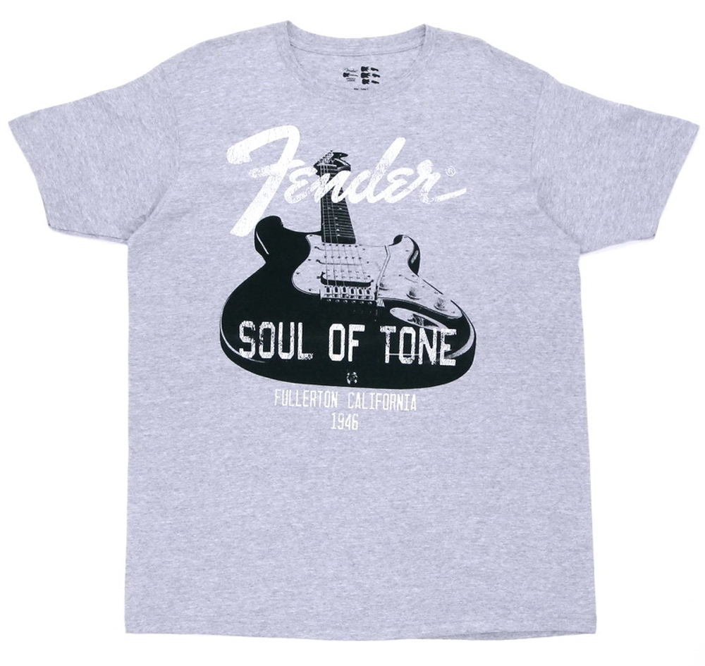 Футболка Fender "soul of tone"( Fullerton, California ) серая