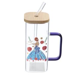 GAEM Кружка с крышкой и трубочкой, 350 мл, L9,5 W6 H18 см, 4в.