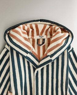 ZARA HOME ДЕТСКИЙ ХАЛАТ В ПОЛОСКУ, СИНИЙ