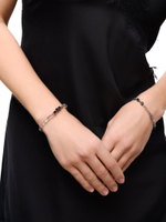 Браслет "Hematite cube gray bubble" Silver