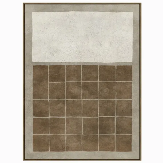 Постер Quietness 120х90 см, бежевый, коричневый, белый