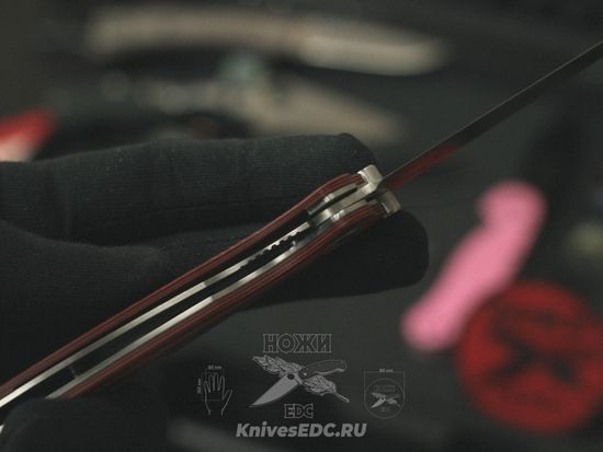 Складной нож REPTILIAN филейный Лаврак красный c клинком из стали AUS-8A, рукоять G10