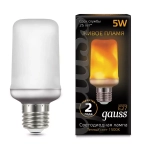 Лампа Gauss LED T65 Flame 5W E27 20-80lm 1500K 157402105