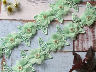 Кружево плетёное, ш. 6-6,5 см, мятный