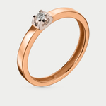 Кольцо помолвочное для женщин из розового золота 585 пробы с бриллиантом (арт. 01-00104-01-001-02-01)