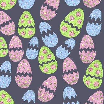 Паттерн с яйцами на темно-синем фоне