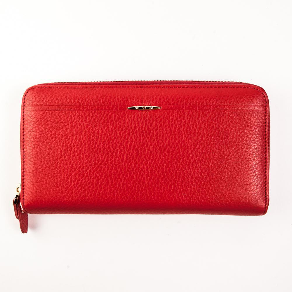 Фото стильный красивый красный женский большой кошелёк клатч 19х10 см из натуральной кожи Dublecity DC219-26B в подарочной коробке