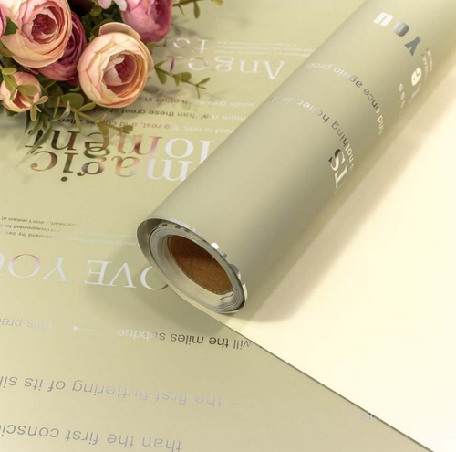 Пленка матовая с серебряным тиснением Бежевая