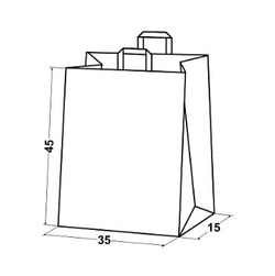 Крафт пакеты с плоскими ручками 31х24х11см 80гр/м белые (1/300шт)