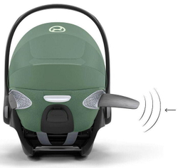 Коляска Cybex Coya Matt Black Frame Cloud T i-Size Leaf Green Plus 2 в 1 Cozy Beige с дождевиком и бампером