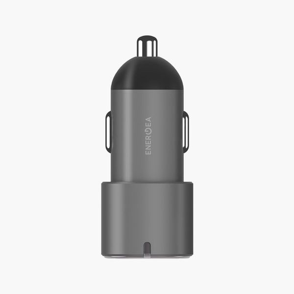 Автомобильное зарядное устройство Energea AluDrive D60, USB-C + USB-С 66W, Темно-серый | Gunmetal