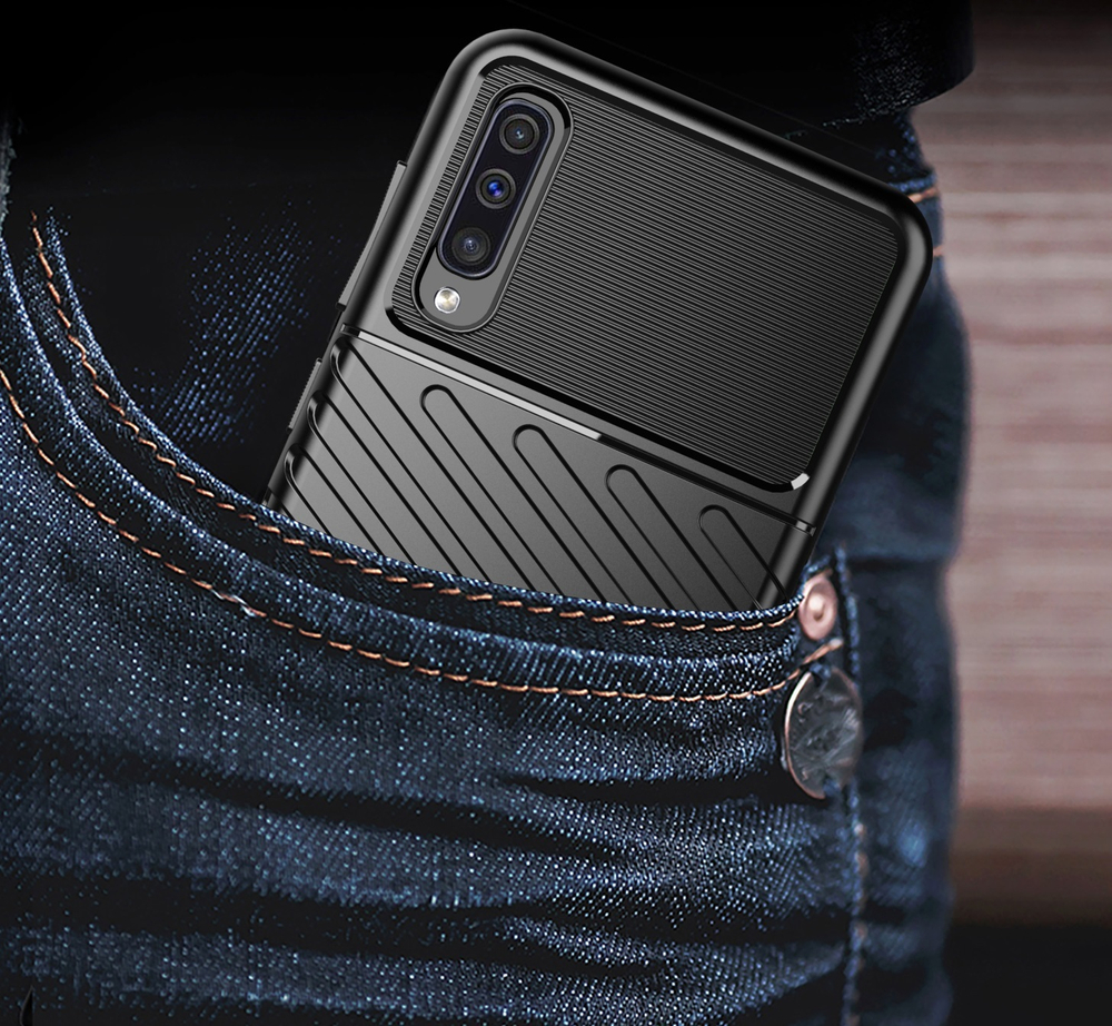 Чехол для Samsung Galaxy A50 (Galaxy A30S, A50S) цвет Black (черный), серия Onyx от Caseport