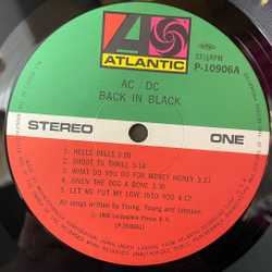 Винтажная виниловая пластинка LP AC DC Back In Black (Japan 1980) (Obi)