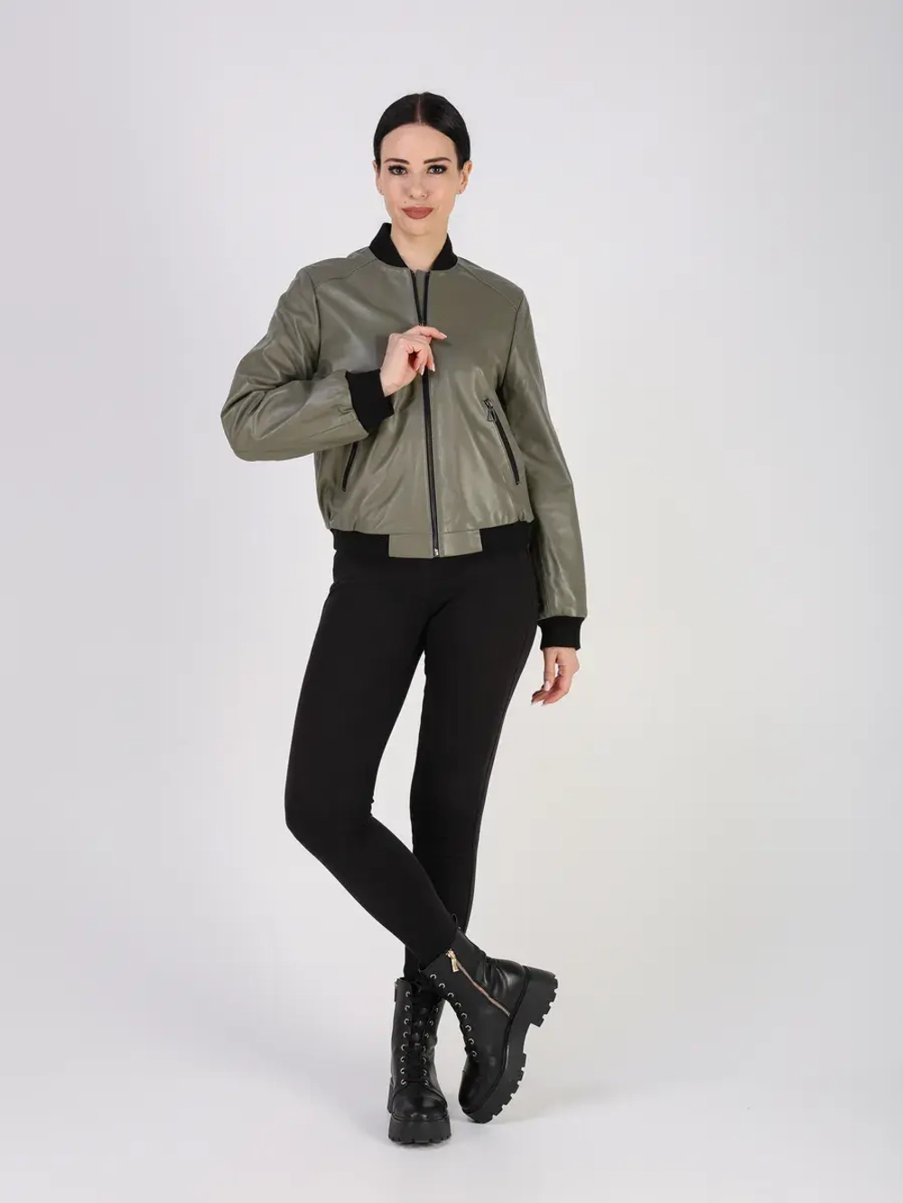 Кожаная куртка демисезонная Турция бомбер