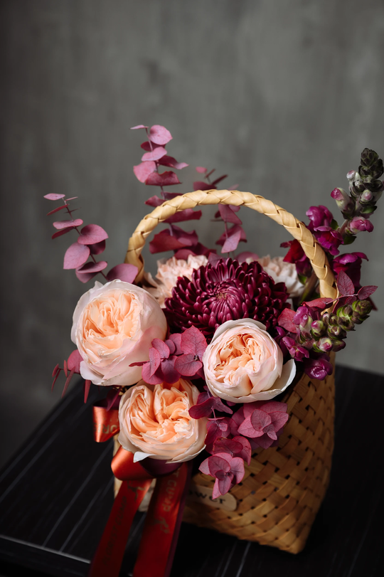 Лукошко с персиками размер S