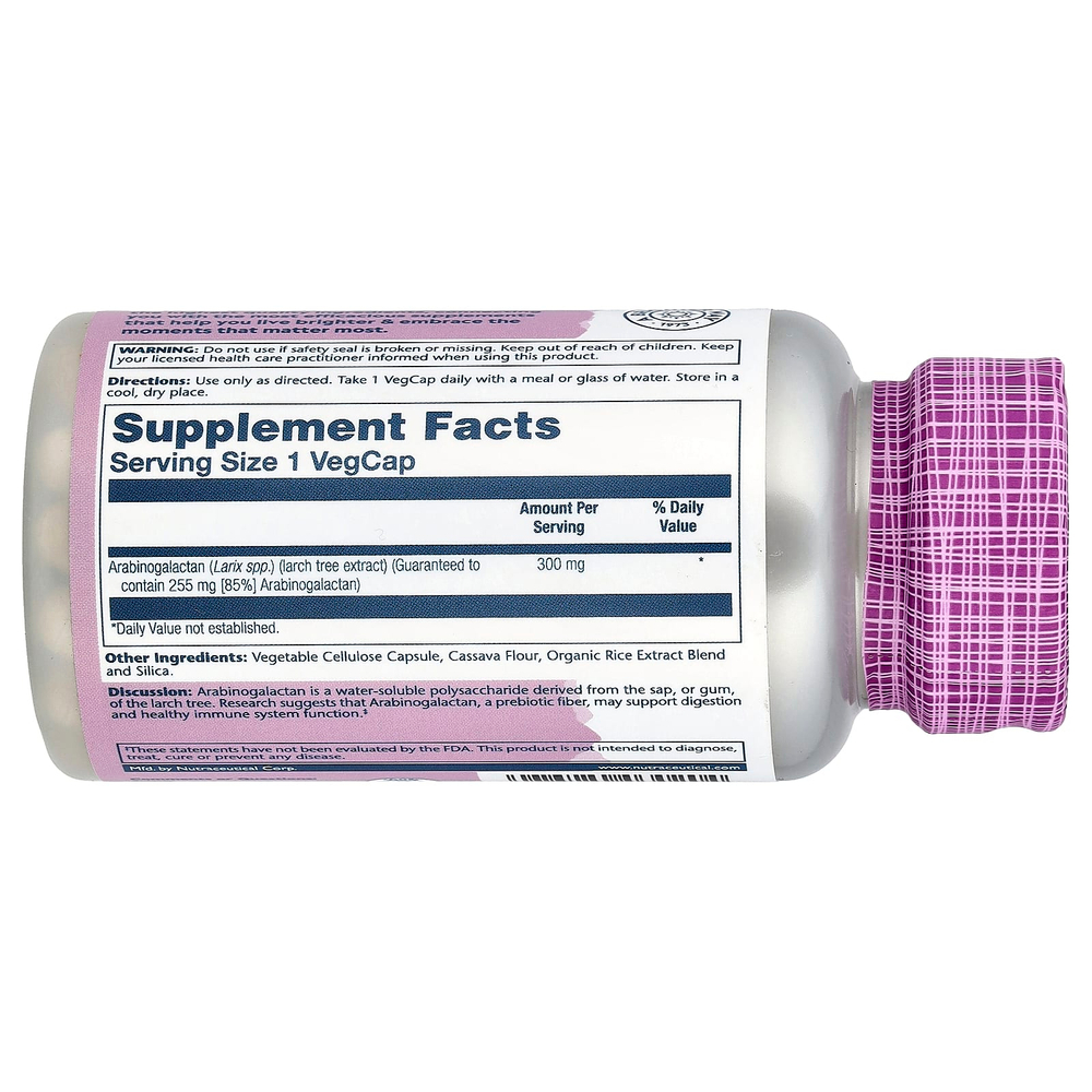 Solaray, Vital Extracts, арабиногалактан, лиственница, 300 мг, 60 растительных капсул