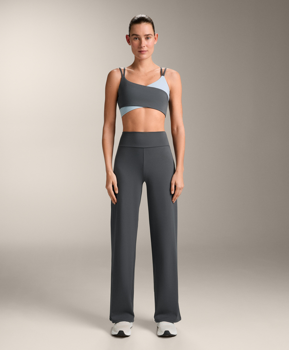 OYSHO Брюки прямого кроя Comfortlux с высокой посадкой, асфальтовый