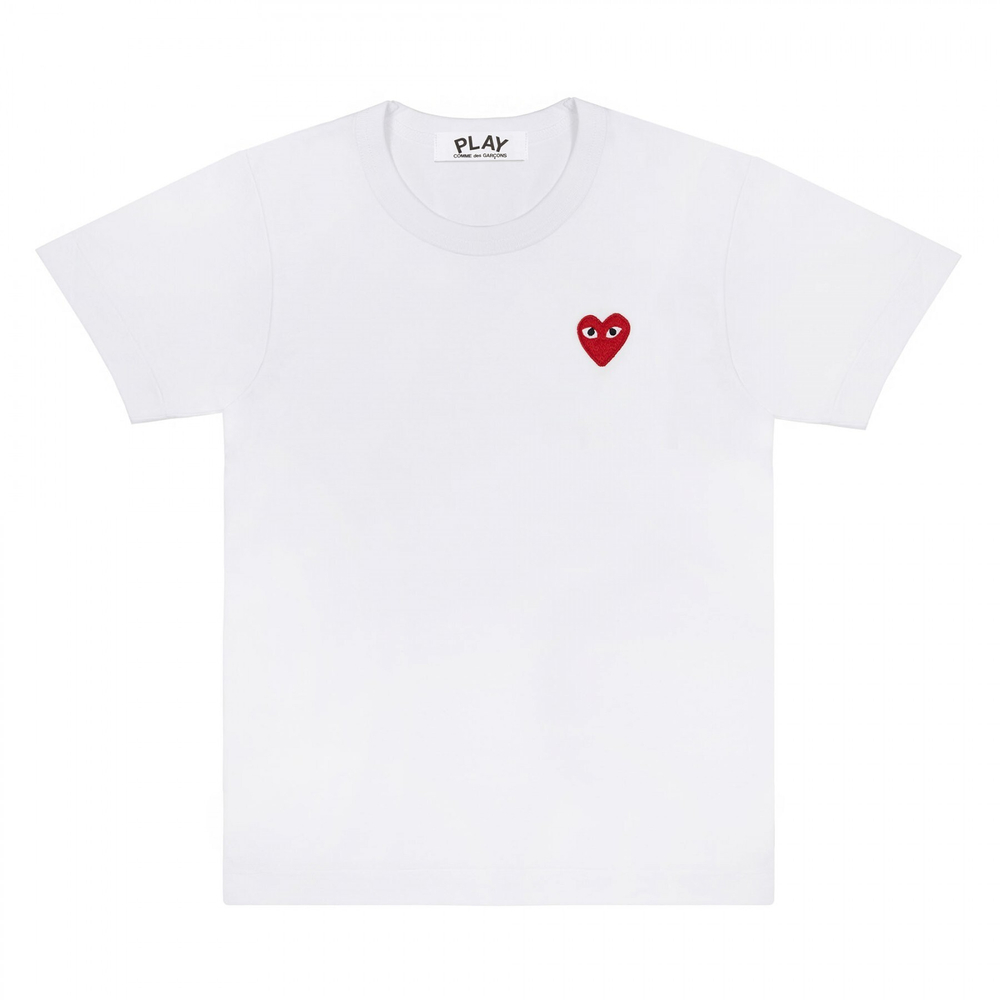 COMME DES GARCONS PLAY ФУТБОЛКА МУЖСКАЯ БЕЛАЯ/КРАСНОЕ СЕРДЕЧКО
