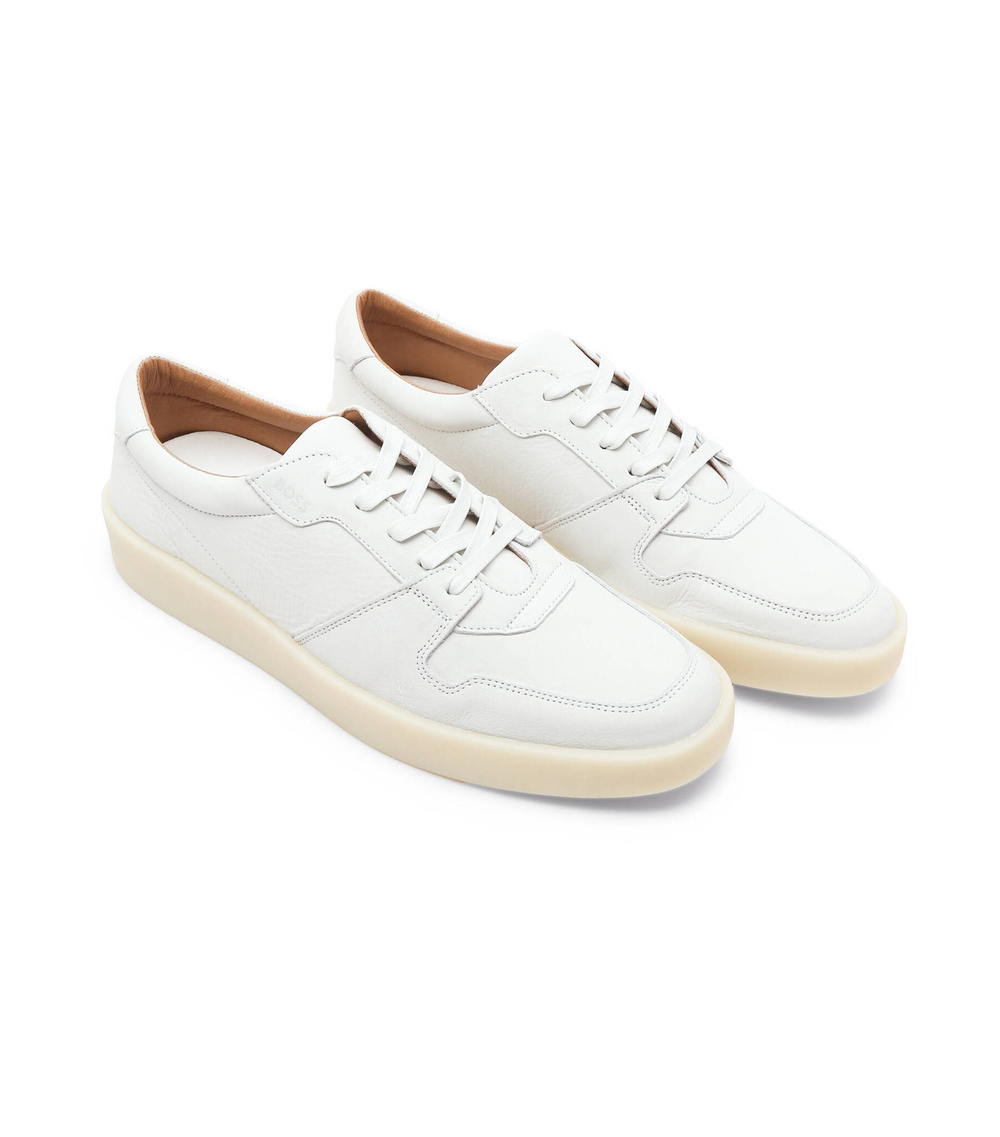 Кожаные кроссовки clay BOSS BLACK - белый(50492965)