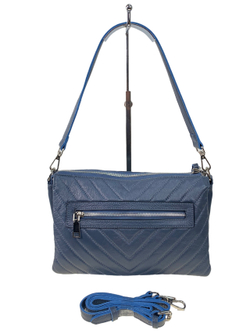 Женская сумка клатч из натуральной кожи, цвет синий