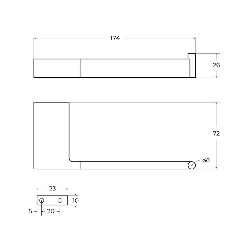 Держатель туалетной бумаги Cezares Slider SLIDER-PH1-NOP Черный матовый
