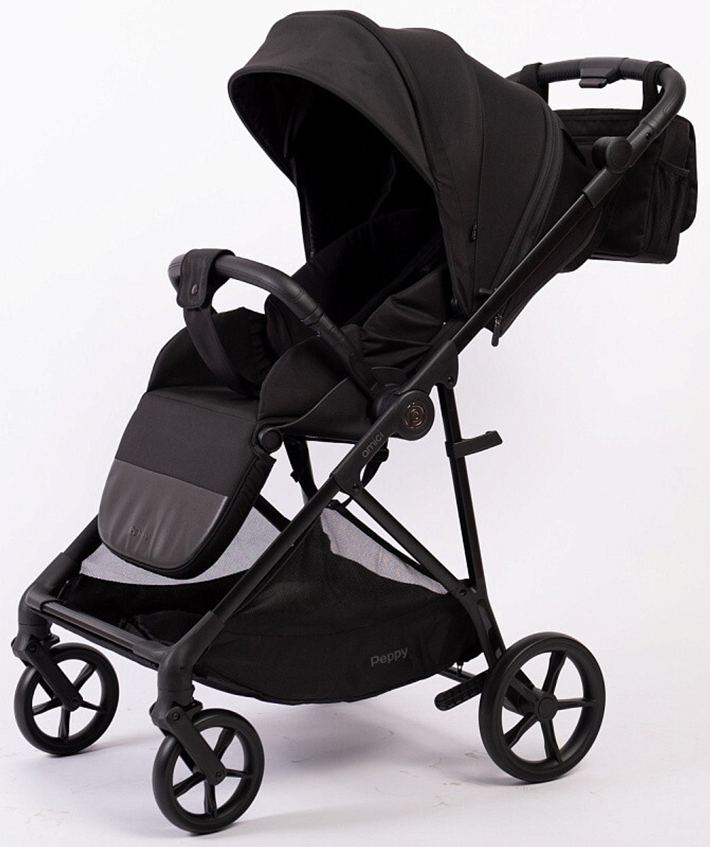 Прогулочная коляска Peppy Amici с автокреслом Verona Beige Black рама Black