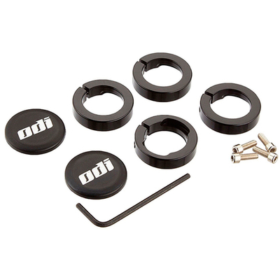 Грипстопы алюм, 4 чёрных кольца и 2 колпачка, лого ODI, инд уп.D70LJB