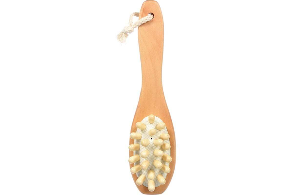 ЩЕТКА ДЕРЕВЯННАЯ БШ ДВУХСТОРОННЯЯ С МАССАЖЕРОМ 22СМ 40029