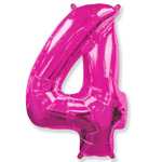 Шар фольгированный Цифра 4 101 см (Фуксия)