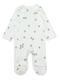 Комбинезон швы наружу на молнии Лапки Рубчик Экрю RinaAmari