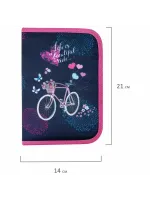 Пенал однокамерный, полиэстер, 21х14 см, "Beautiful ride"