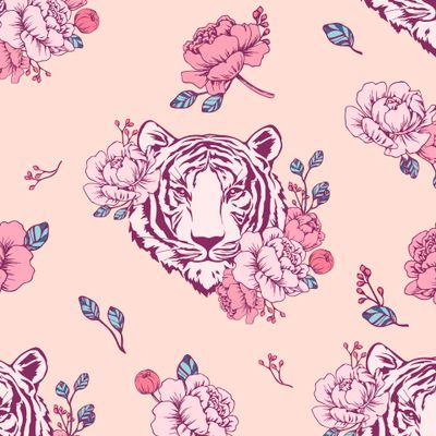 Тигр в цветах