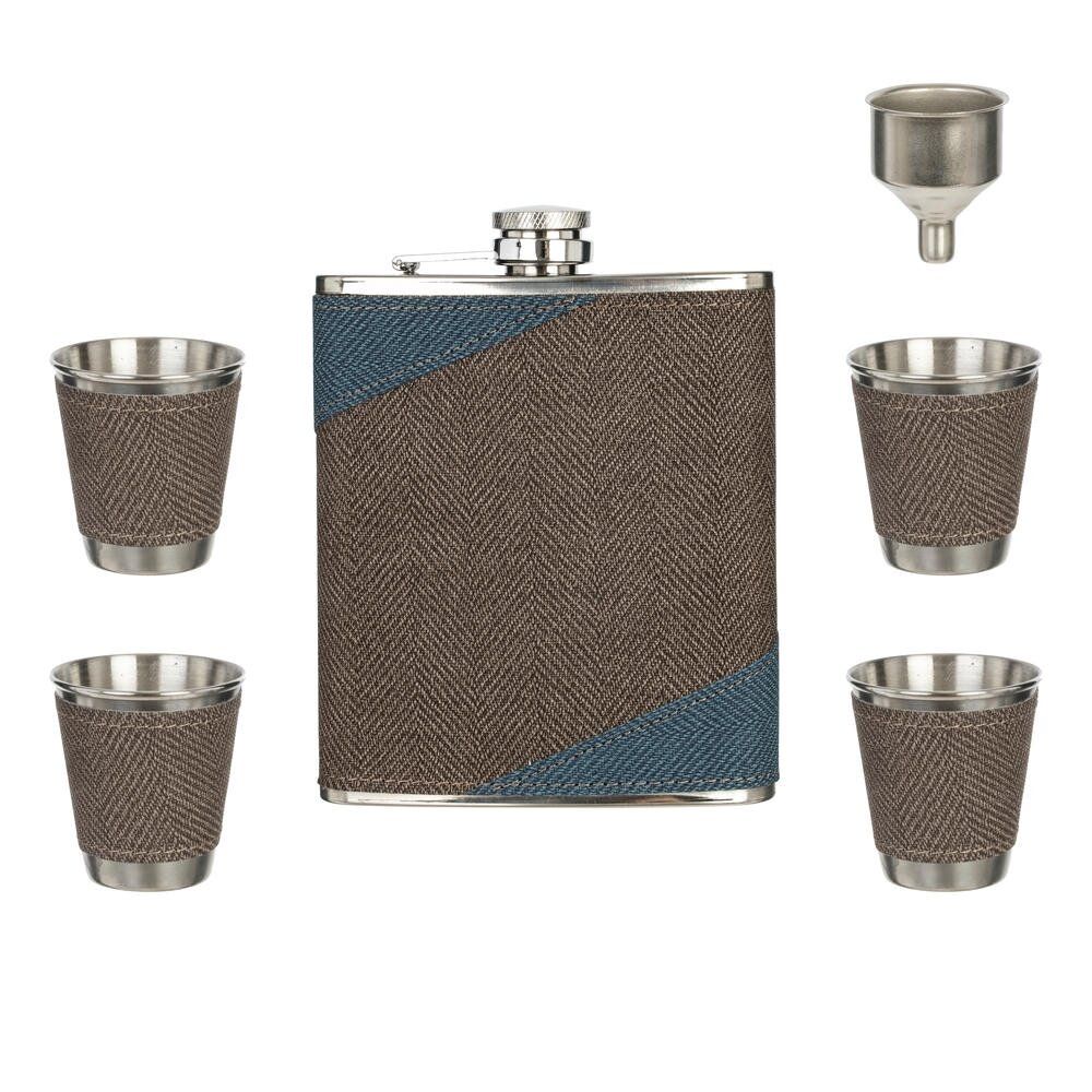 GAEM Набор подарочный (фляжка 500 мл, 4 стопки, воронка), L27 W21 H6 см