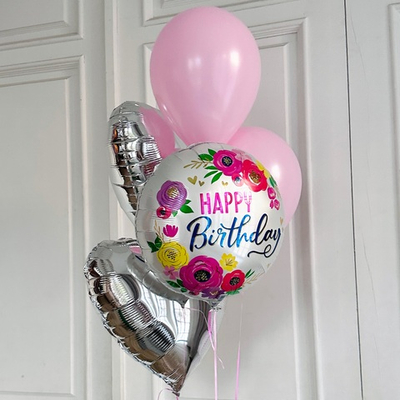 Сет шаров для девушки, девочки, дочки на день рождения «Happy Birthday»