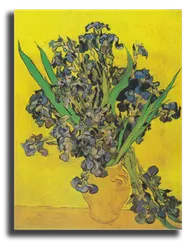 Репродукция "Ван Гог - Натюрморт: ваза с ирисами на желтом фоне"