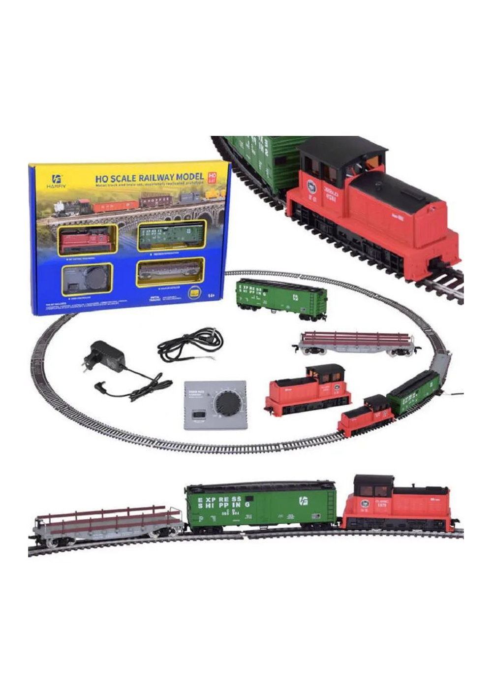 Железная дорога набор без подложки HANFLY 1 поезд, 2 вогона - HF66110A , полностью совместим c любой серией HO 1:87 , Возрастные ограничения от 14+