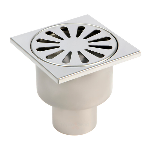 Трап для душа из нерж. 10см*10см прям (верт) TIM BAD021001