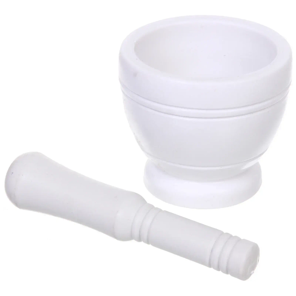 Ступка пластиковая с пестиком 10,8*9,5см белая