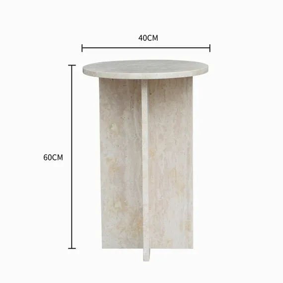 Кофейный стол Dokka Ø40х60 см, бежевый мрамор