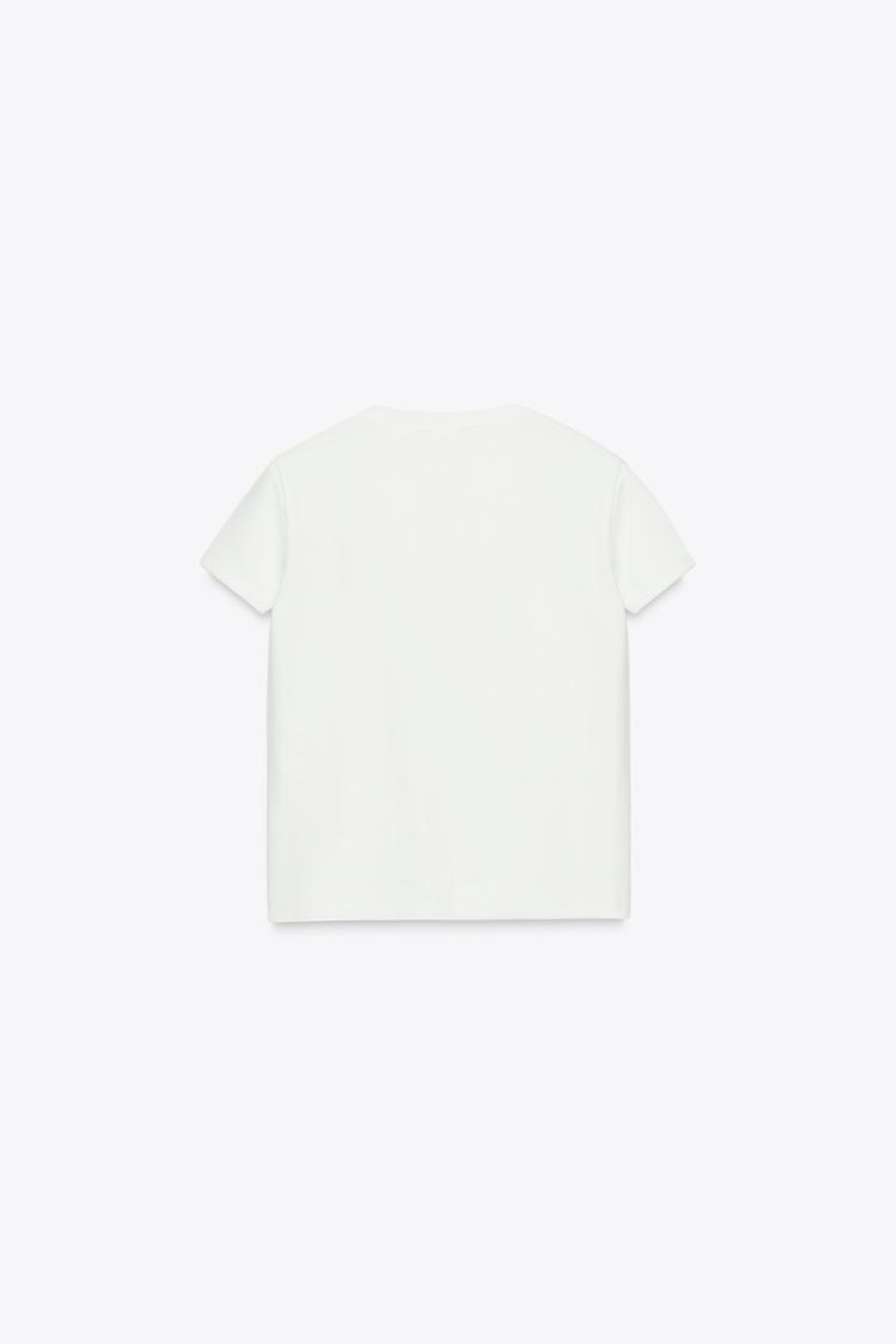 ZARA ФУТБОЛКА С РЕЛЬЕФНЫМ СЕРДЦЕМ, БЕЛЫЙ