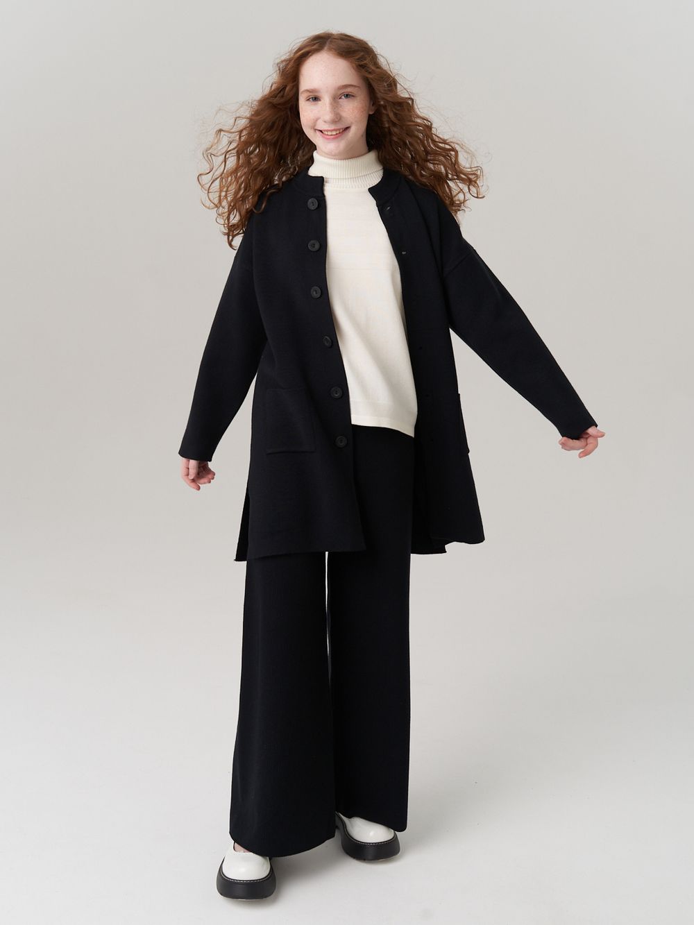 Кардиган для девочки в школу AT990 черный