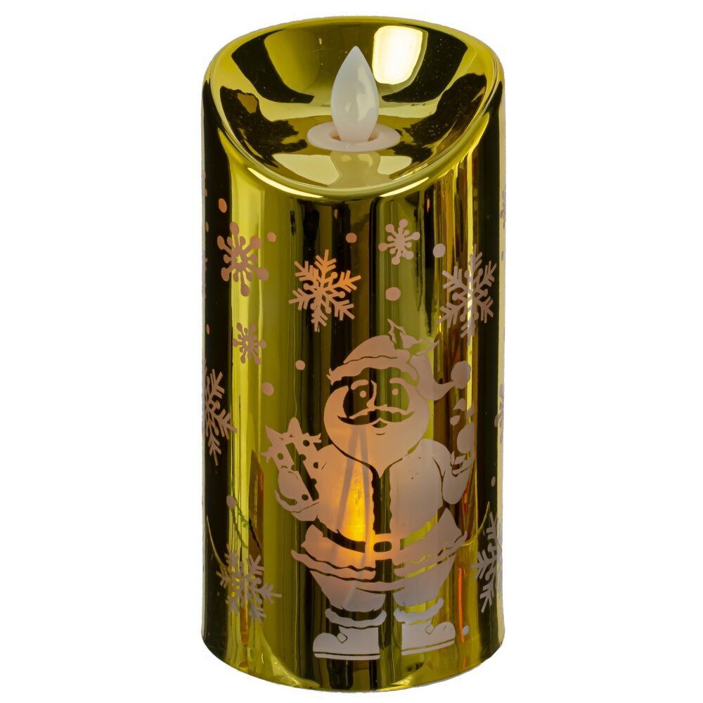 GAEM Изделие декор Свеча "Золотой Дед Мороз" (подсвет, AAAх3 н/п) L7,5 W7,5 H14,5 см