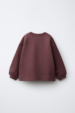 ZARA ТОЛСТОВКА С БАНТАМИ И СЕРДЦЕМ, ШОКОЛАДНЫЙ