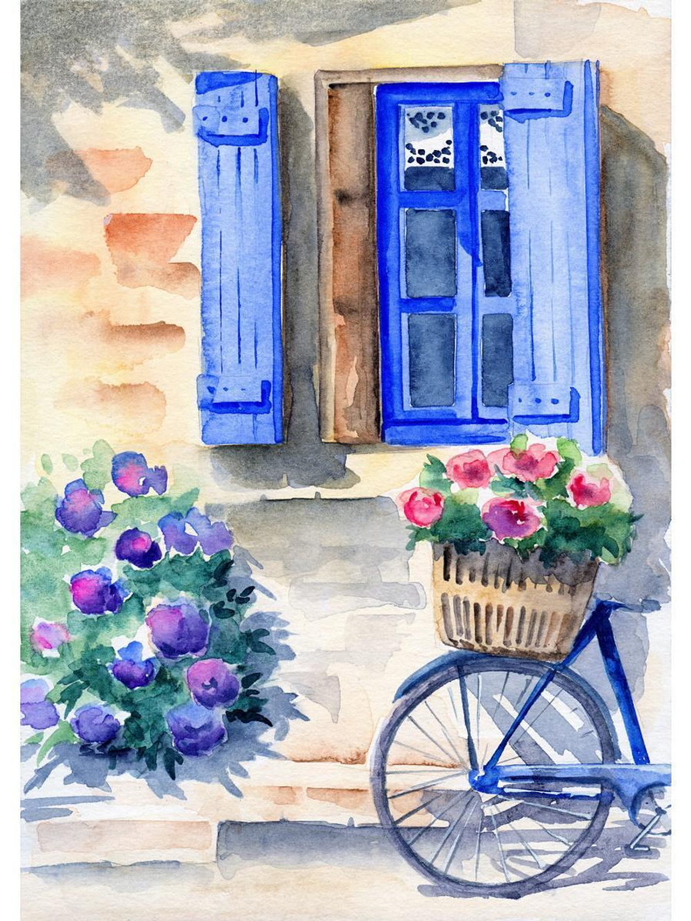 Картина по номерам 22х30см. "Голубое окно" 16цв. (Арт. Х-3992)