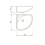 Умывальник "Факел-43" угловой с отв (г.Лобня)