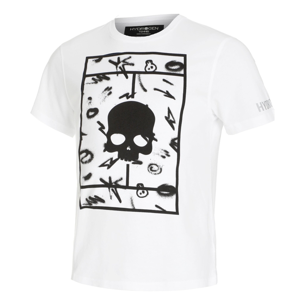 Мужское теннисное поло Hydrogen Court T-Shirt - White, Black