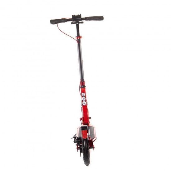 Складной двухколёсный самокат Micar Storm Pro 200 мм с двумя амортизаторами и ручным дисковым тормозом, красный