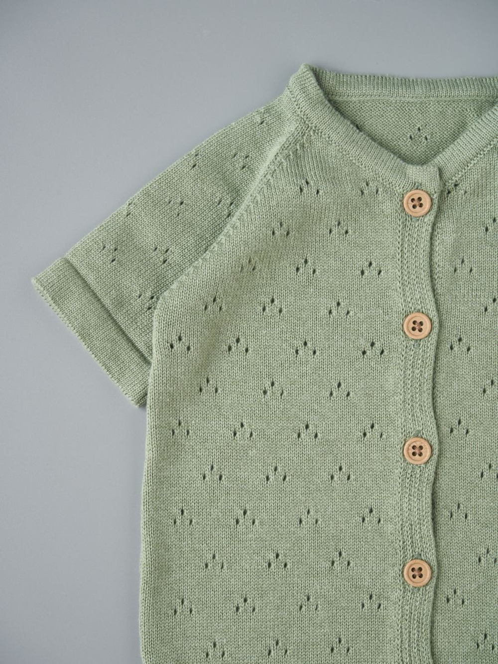 Песочник вязаный из хлопка, Серо-зеленый